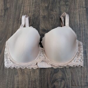 Victoria's Secret 38DD Demi Double Padded Lace Accent Bra in Cream Wired